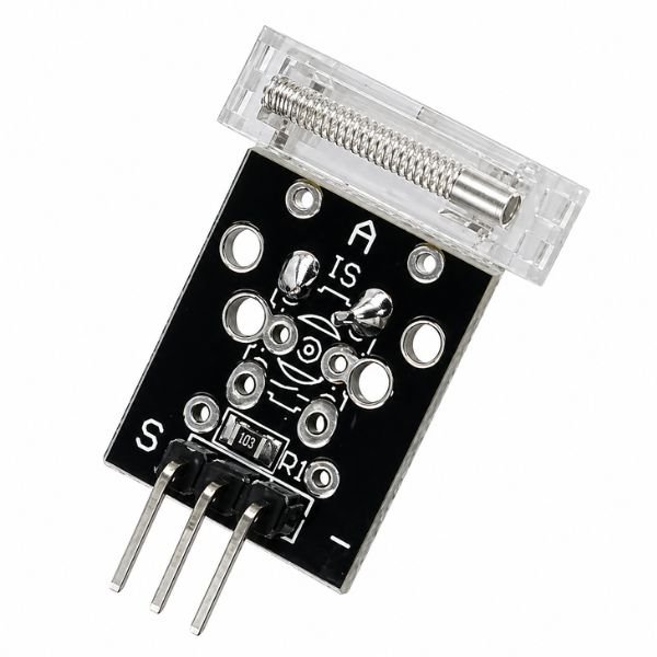 KY-031 Percussion Knocking Knock Sensor Module front view showing piezo element and 3-pin header