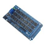 Sensor Shield V5.0 Expansion Board for Arduino with multiple servo ports, pin headers, and power connectors