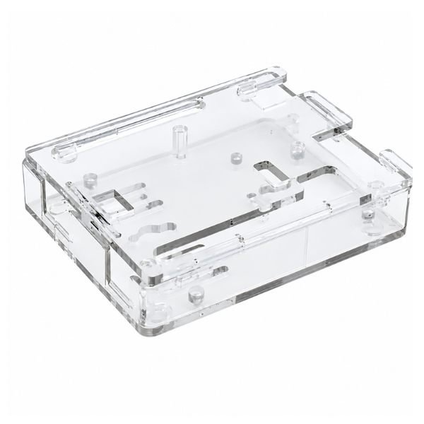 Uno R3 Case Enclosure Transparent Plastic Arduino front view