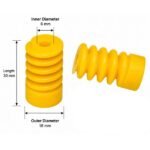 Plastic worm gear 6mm bore helical thread close up view