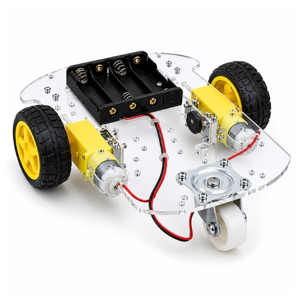 2WD DIY Robot Car Chassis Kit assembled acrylic front view