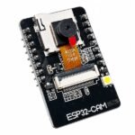 ESP32 CAM Board with OV2640 Camera Module front view showing lens and PCB layout