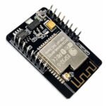 esp32 camera module back side with GPIO pins and antenna connector visible