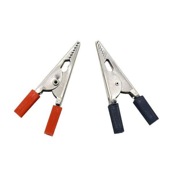 Alligator Clips Pair (45mm) Red & Black