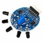 5 channel flame sensor back view showing PCB solder points and component layout on board