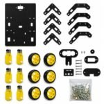 6WD rover chassis kit BO motor wheel layout top view