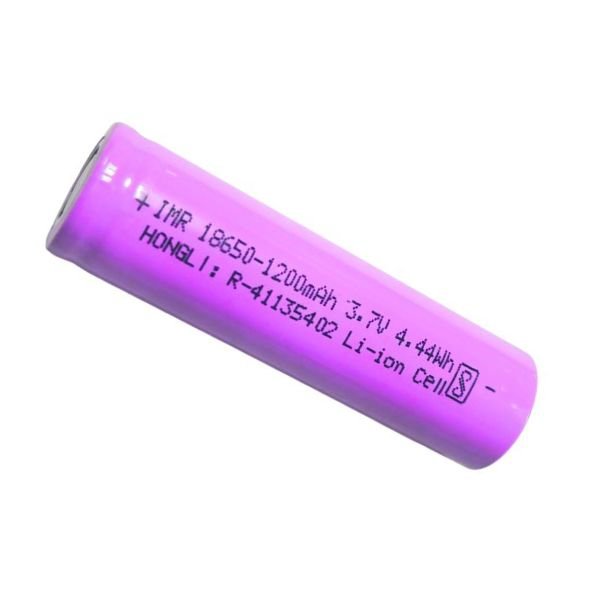 3.7V 1200mAh 18650 Lithium Rechargeable Cell for DIY electronics.