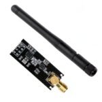 NRF24L01 PA LNA SMA antenna 2.4GHz module back view showing SPI pin header labels