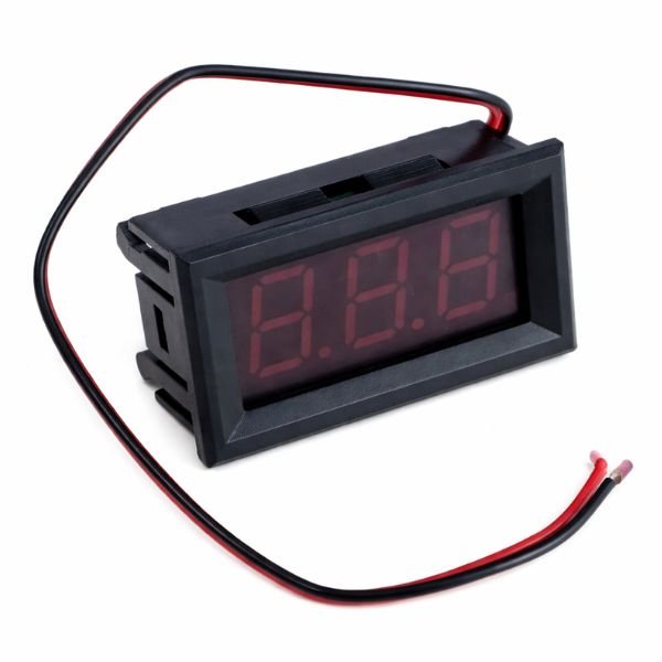 LED Display Digital DC Voltmeter 0.56 inch red LED front view showing live voltage reading