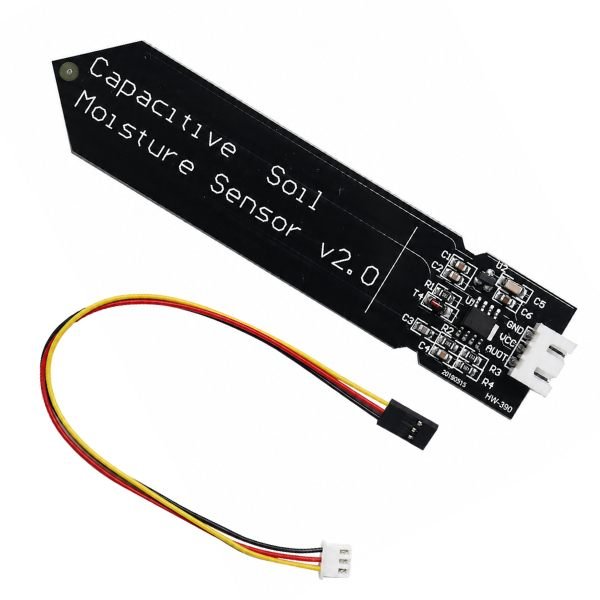 V2.0 Capacitive Soil Moisture Sensor with coated probe and PH2.54-3P connector header visible