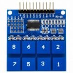 TTP226 8-Channel Capacitive Touch Pad Sensor front view showing eight touch pads and LED indicators