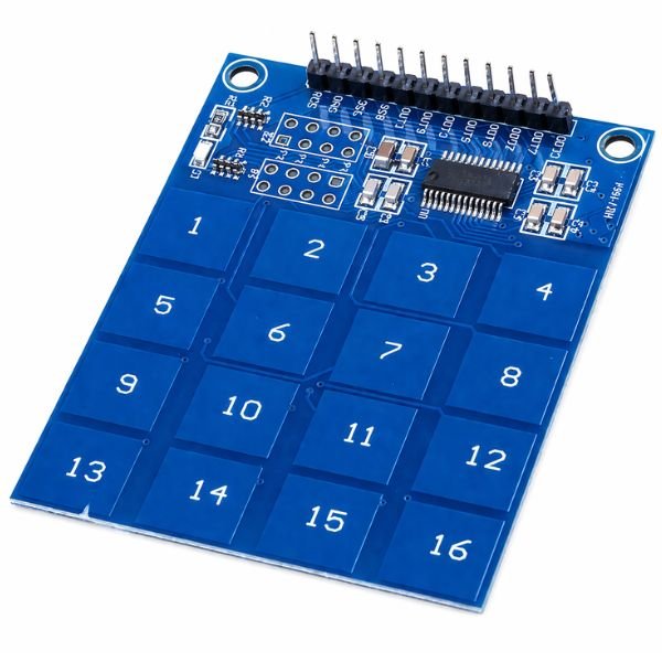 TTP229 16 Key Capacitive Touch Switch Digital Keypad Module front view showing all 16 touch pads