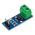 ACS712 current sensor datasheet compatible module close up showing ACS712 Hall effect chip