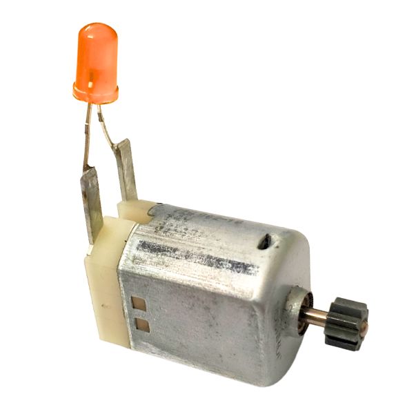 Mini DC Motor with LED & Pinion Gear – 3V–6V for DIY & Robotics