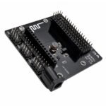 esp8266 baseboard showing GPIO headers and power rails layout close-up