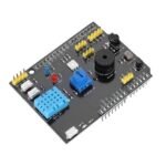9 in 1 Arduino shield backside with PCB traces, solder pads, and connector pins