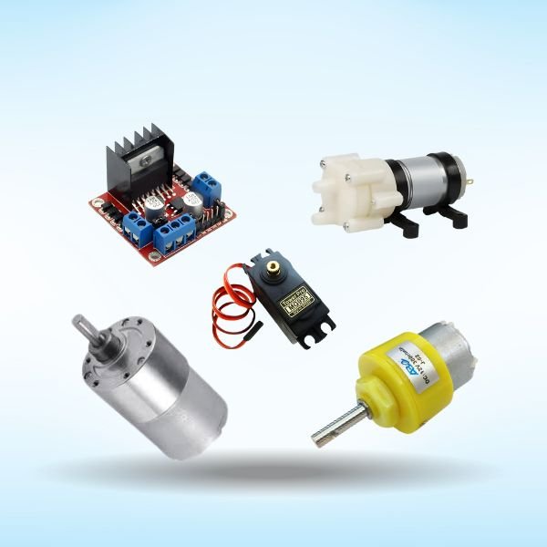 Motors and motor driver kits for Arduino robotics applications