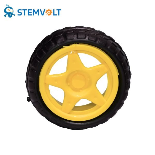 Robot Wheel 65mm for BO Gear Motor – durable yellow wheel