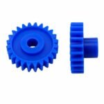Plastic spur gear 27mm tooth profile close up view