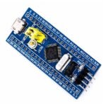 stm 32 boards layout showing STM32F103C8T6 chip and crystal oscillator