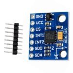ADXL345 Triple Axis Accelerometer Sensor Module front view with pin header on white background