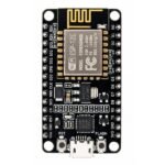 ESP8266 Node MCU 12E AMICA showing ESP8266 chip and pin headers front view