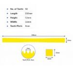 50 teeth plastic gear rack straight tooth profile detailed view