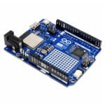 Arduino Uno R4 Minima WiFi board backside showing PCB traces and solder pads layout