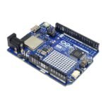 Arduino Uno R4 Minima WiFi board backside showing PCB traces and solder pads layout