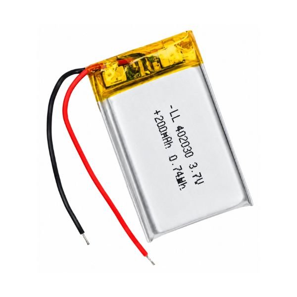 3.7V 200mAh Lithium Polymer Battery front view