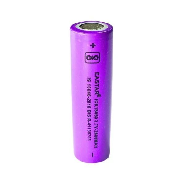 3.7v-2600mAh-18650-lithium-rechargeable-cell-front-view 3.7V 2600mAh 18650 lithium rechargeable cell front view