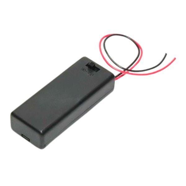 2-Slot AA Battery Holder With Cover