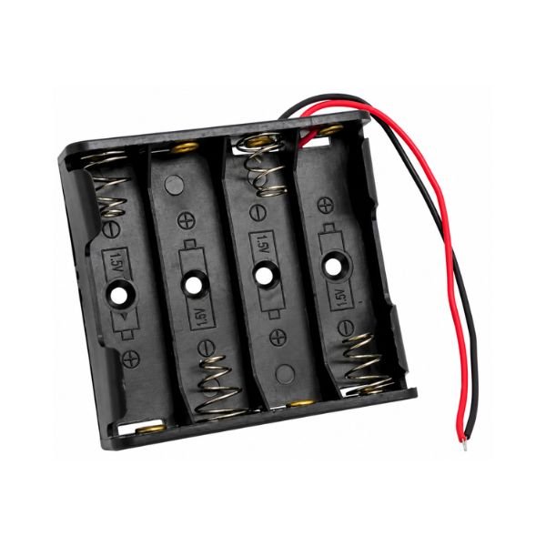 4 slot AA battery holder case front view