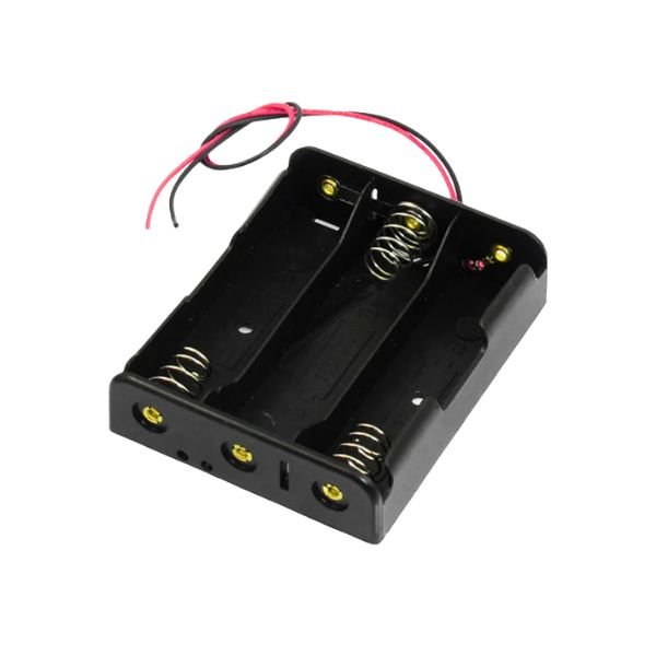 3-slot AA battery holder case for DIY electronics projects