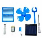 solar fan working under sunlight with rotating blades powered by connected solar panel