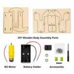 Mini walking robot kit wooden parts layout top view