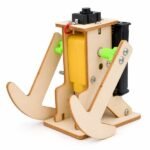 DIY Walking Robot Wooden Kit assembled walking front view