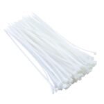 3.6 x 250mm White Nylon Cable Ties for Cable Management