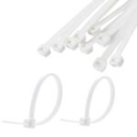 3.6 x 300mm White Nylon Cable Ties for wire bundling