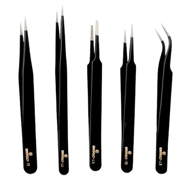 Precision Tweezers Set with Anti-Static Design for electronics, repair, and delicate component handling.