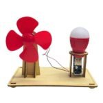 DIY wooden windmill power generator kit for STEM learning