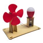 DIY wooden windmill power generator kit for STEM learning