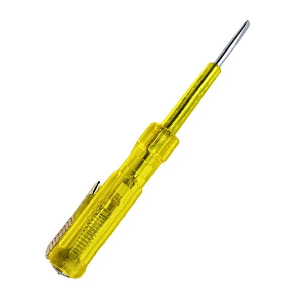 Electric line tester screwdriver for detecting live AC voltage safely.