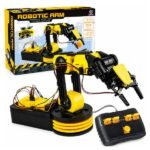 DIY Robotic Arm Kit with Wired Control featuring multi-joint arm, gripper, and control panel