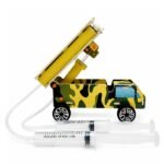 rocket launcher base with water pressure tube and nozzle setup in STEM Toy experiment