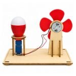 Wind power generation project LED output wooden tower side view