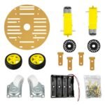 2WD Smart Mini Round Robot Car Chassis DIY Kit with DC Motors, Wheels and Caster Wheel