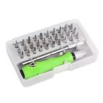 32-in-1 Interchangeable Multipurpose Precision Screwdriver Set with bits arranged neatly