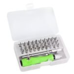 32-in-1 Interchangeable Multipurpose Precision Screwdriver Set with bits arranged neatly