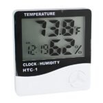 HTC-1 Digital Hygrometer Thermometer with Clock and LCD Display